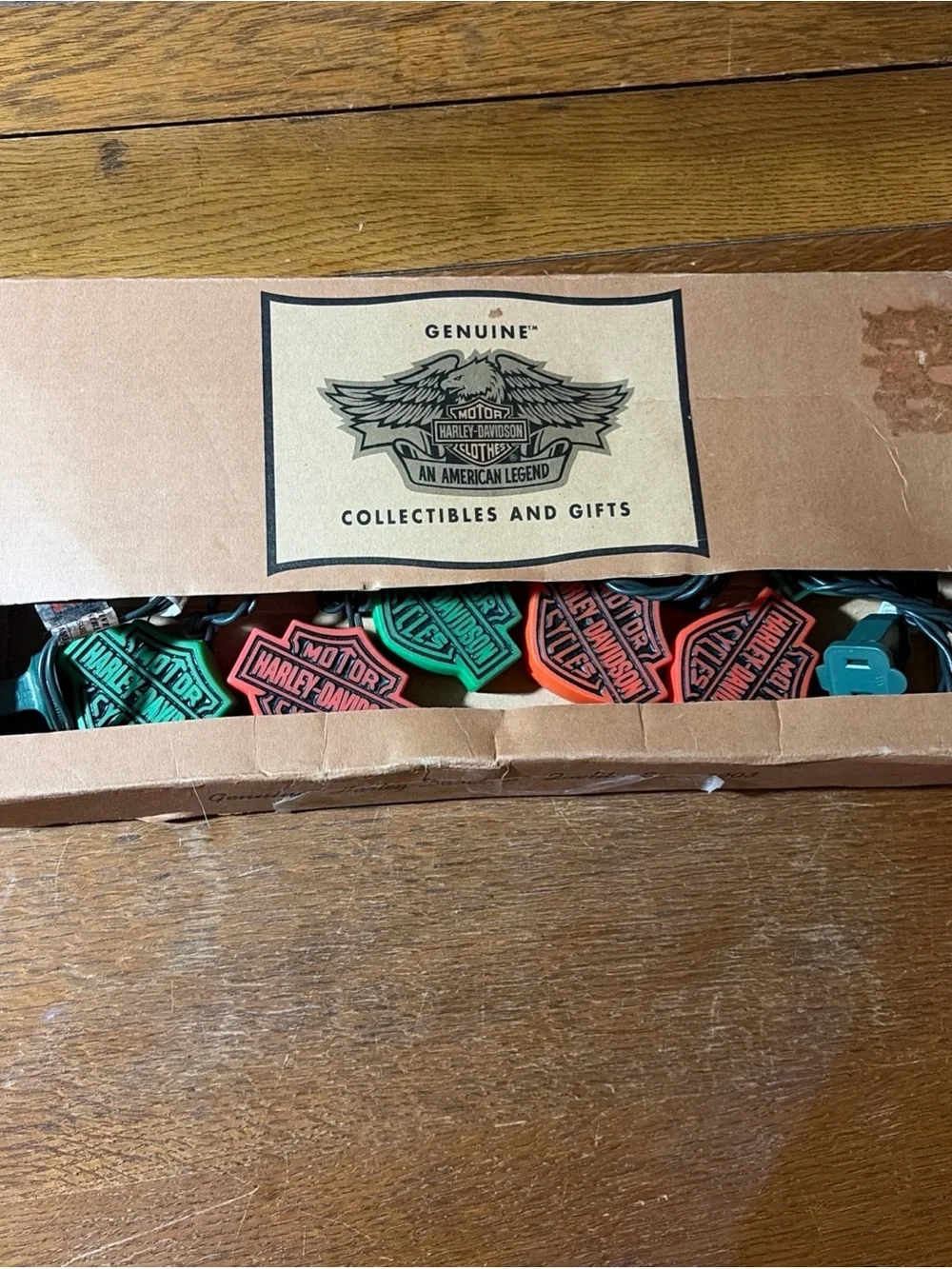 Harley-Davidson Red and Green Logo String Lights